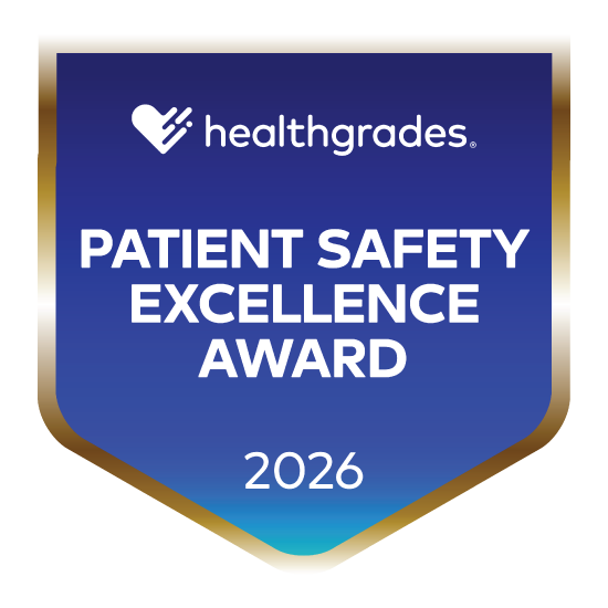 Named Among the Top 10% in the Nation for Patient Safety for 3 Years in a Row by Healthgrades® in 2024-2026