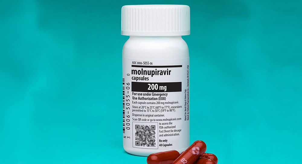 prescription bottle containing Molnupiravir 200mg