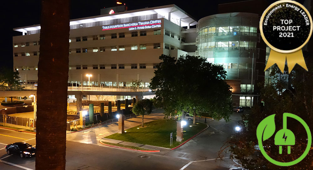 Image of a hospital facility at night