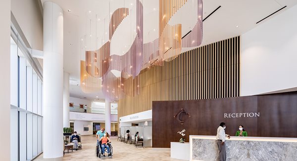 A view of the reception lobby in Clovis Community Medical Center.