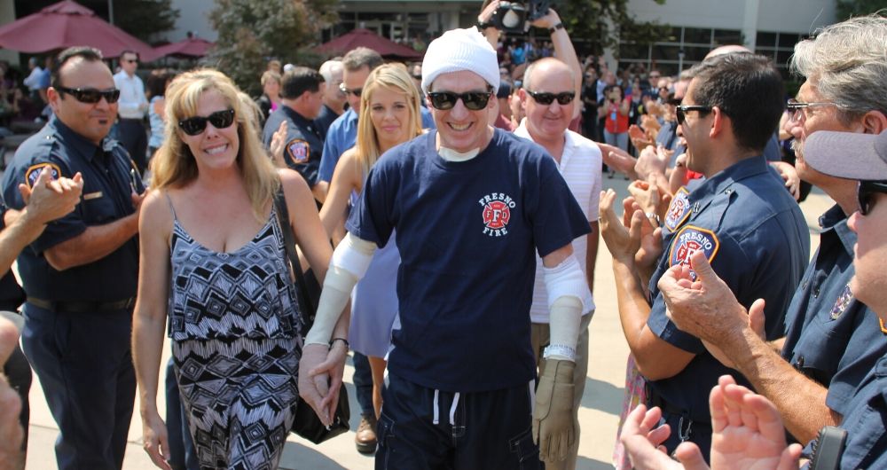 First Responders, Burn Center, and Capt Dern recognized at Fresno State game