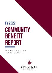 Graphic showing cover of the Community Benefit Report