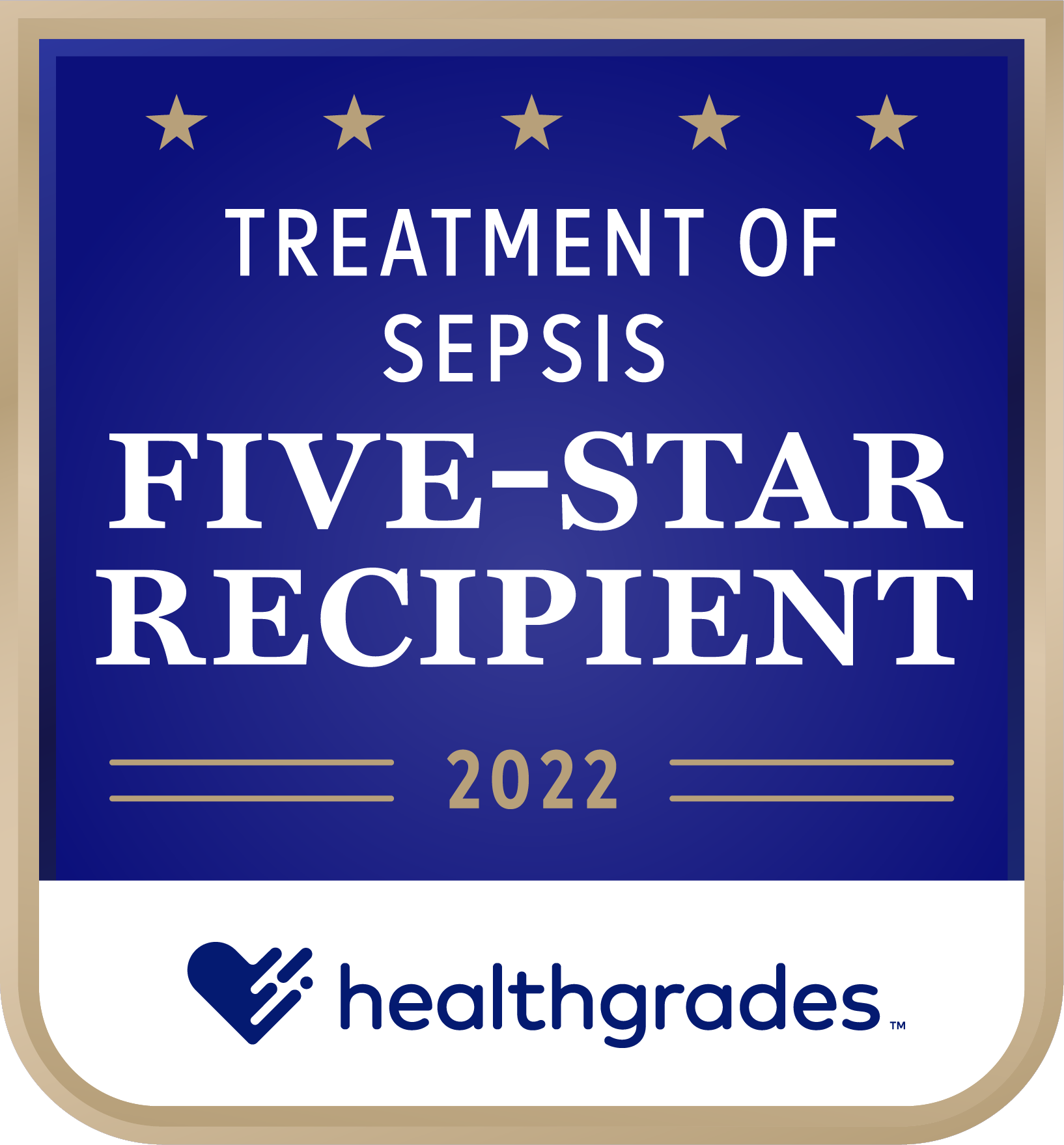 Galardonado con cinco estrellas de Healthgrades® por el tratamiento de la sepsis en 2022