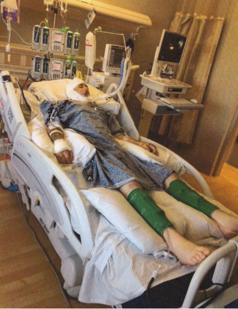 Jacob Jackson lies in a coma in his hospital bed