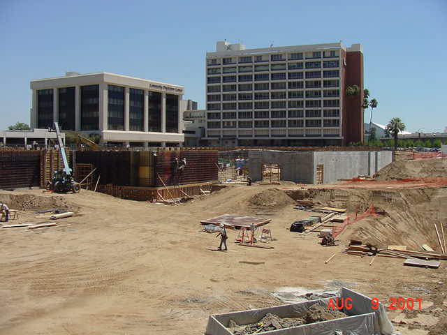 A photo shows construction work happening on the campus of Community Regional Medical Center.